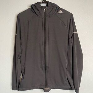 Women’s Adidas Gray lightweight full zip running jacket with pockets size Medium